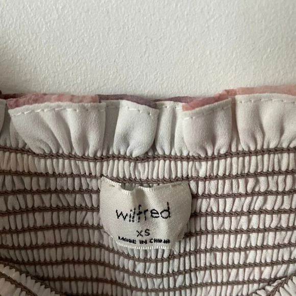 Aritzia Wilfred Tempest Smocked Chiffon Mini Dress Heirloom Pink Sage Size  XS - Picture 5 of 6